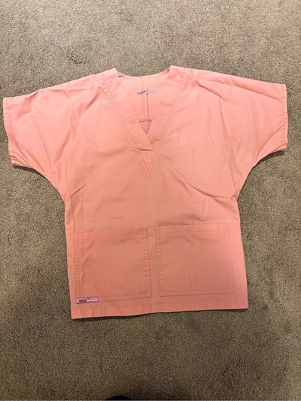 Scrub Lovers Pink Short Sleeve Scrub Top Size Small